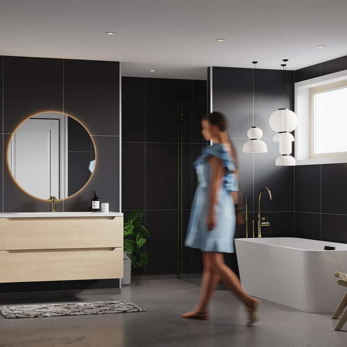 Baderomspanel Fibo 2024-M6080 S Black