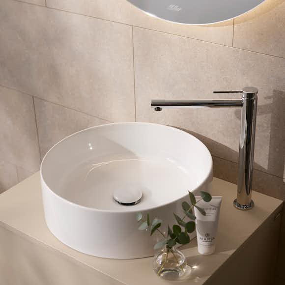 fristående tvättställ miller badrum cylinder porslin