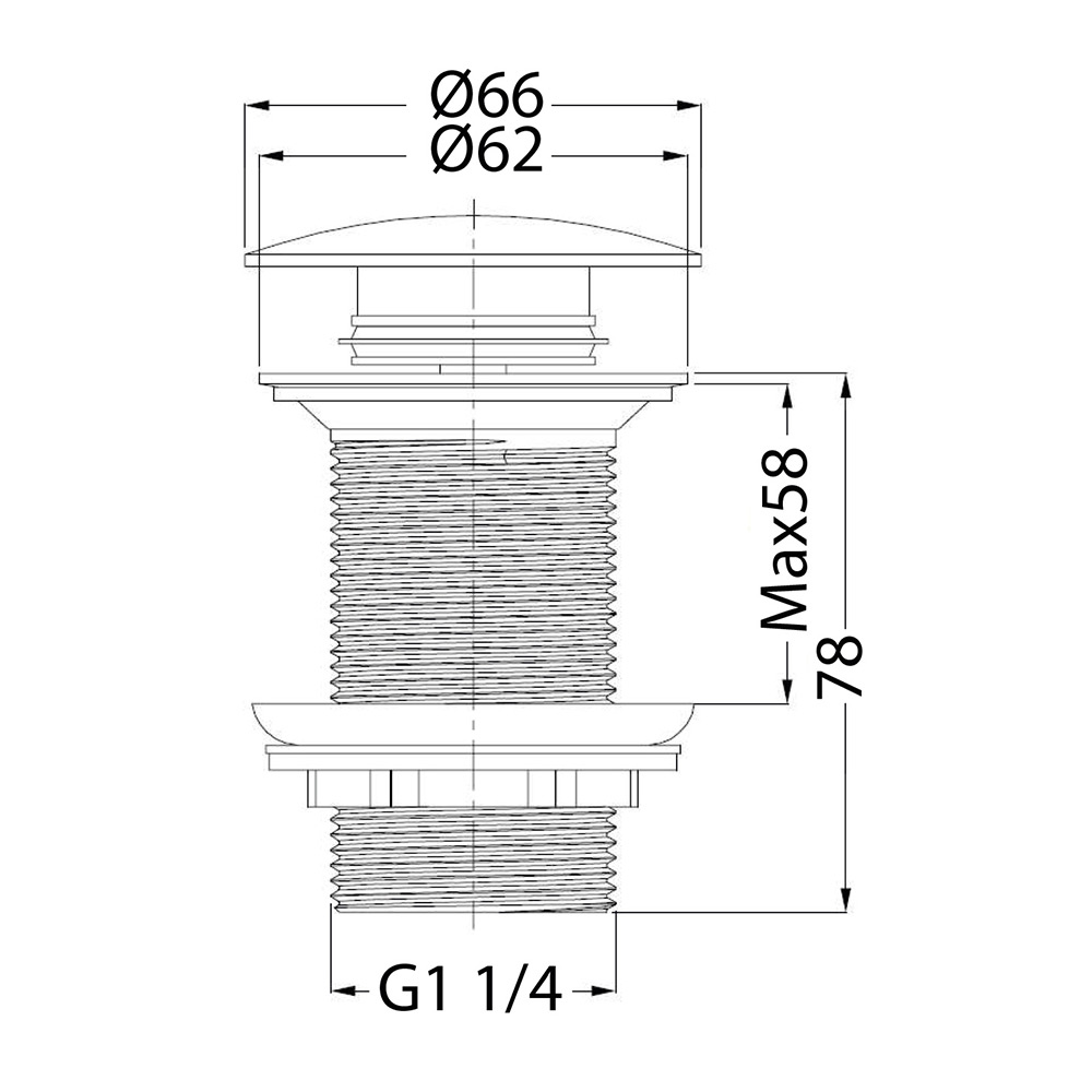 Bottenventil Hafa med Pop-up utan Bräddavlopp