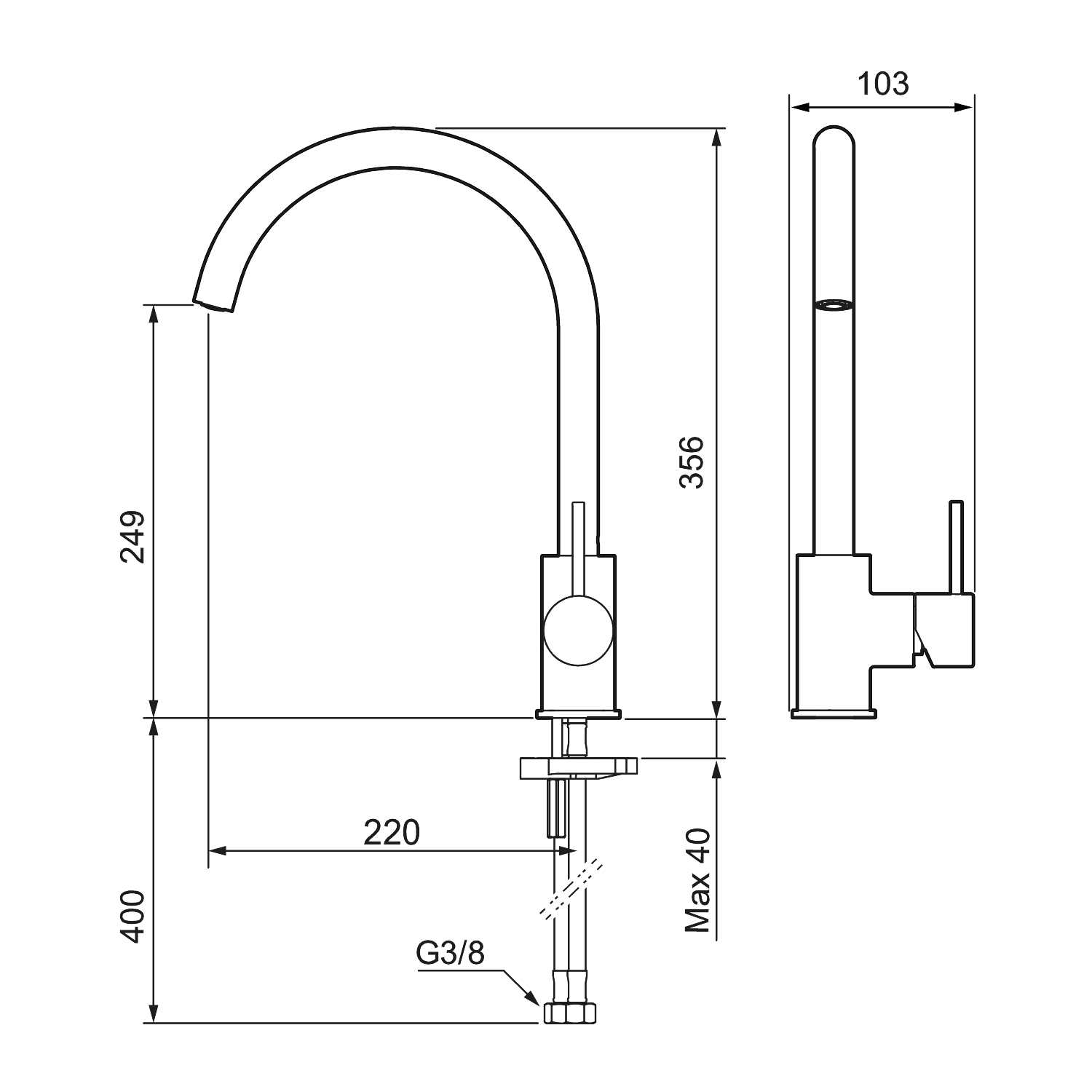 Köksblandare Mora INXX II Soft