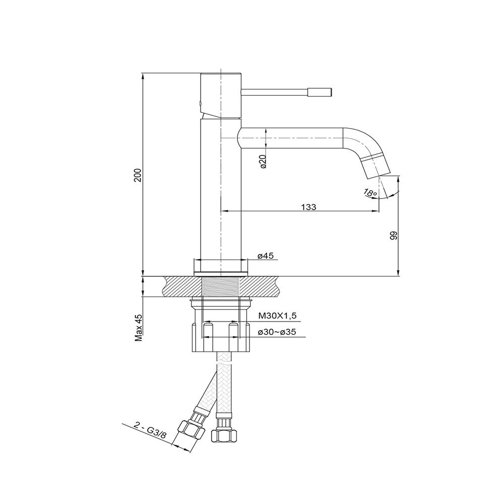Tvättställsblandare Hafa Fine