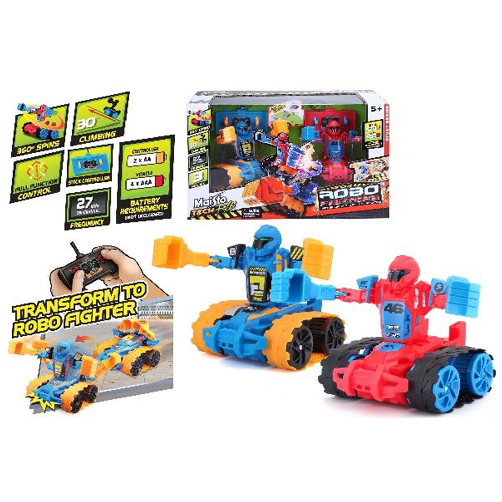 Radiostyrd Bil Maisto Robo Fighters 5,3 tum 27MHz Blå/röd 2-Pack