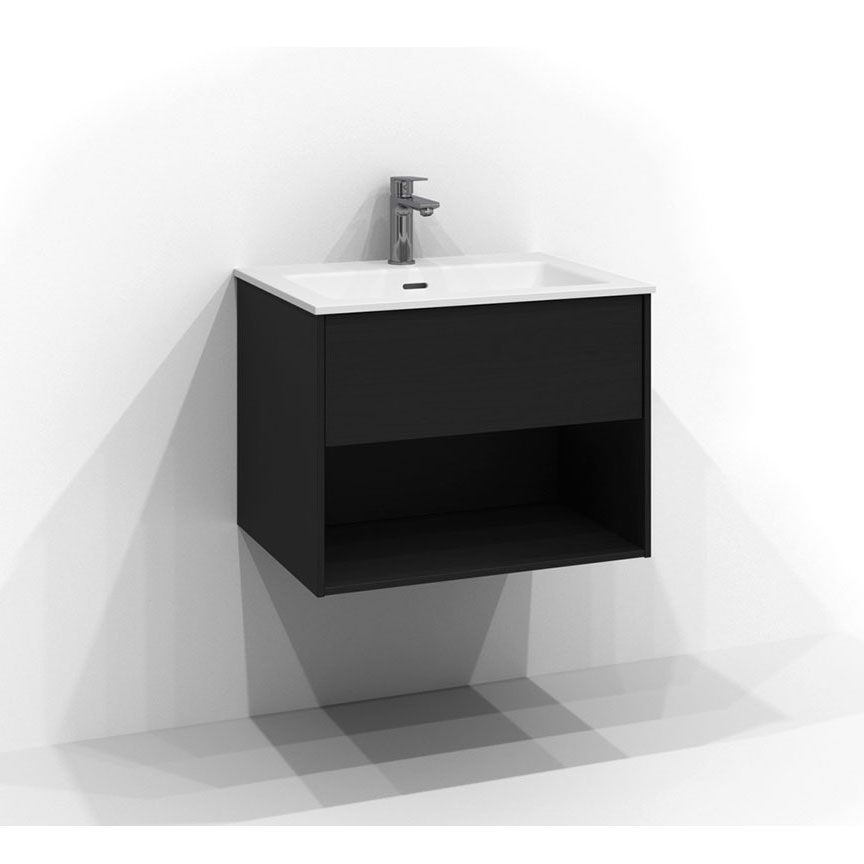 Tvättställsskåp Svedbergs Epos 60x45 med 1 Låda och Öppen Förvaring | badrum - badrumsmobler - tvattstallsskap-och-kommod | KakelKungen