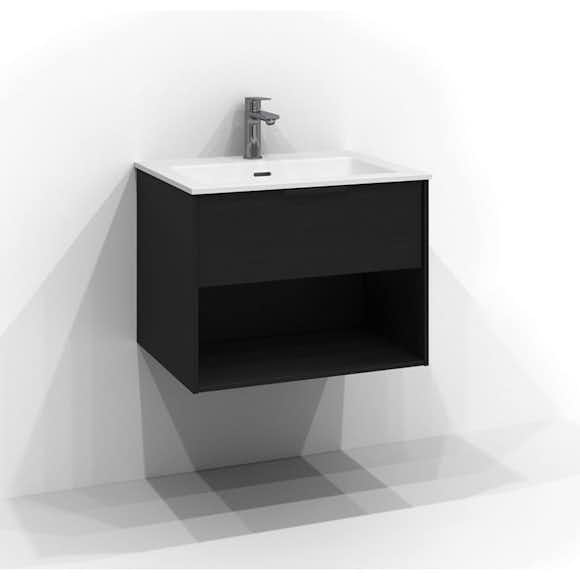 tvättställsskåp svedbergs epos 60x45 med 1 låda och öppen förvaring