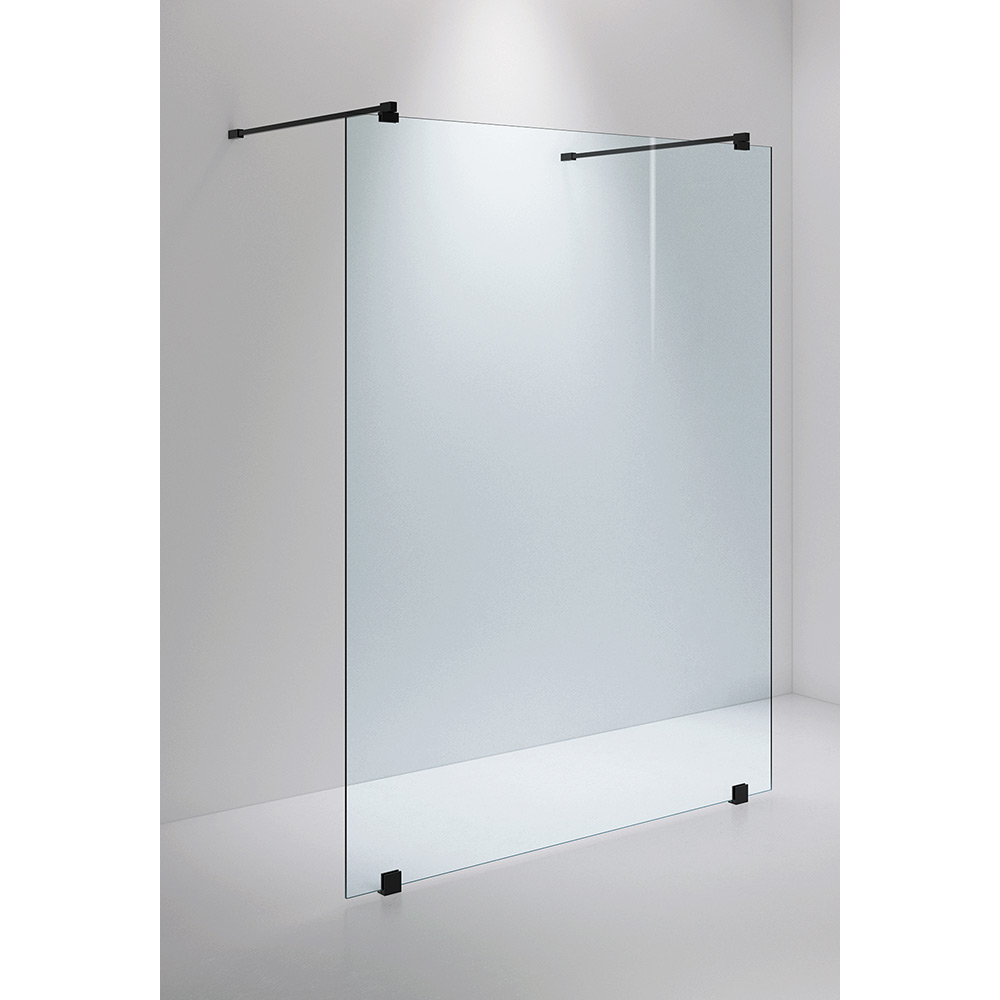 Duschvägg INR Arc 43 Måttanpassad Glas: Klarglas med Timeless, Profil: Svart