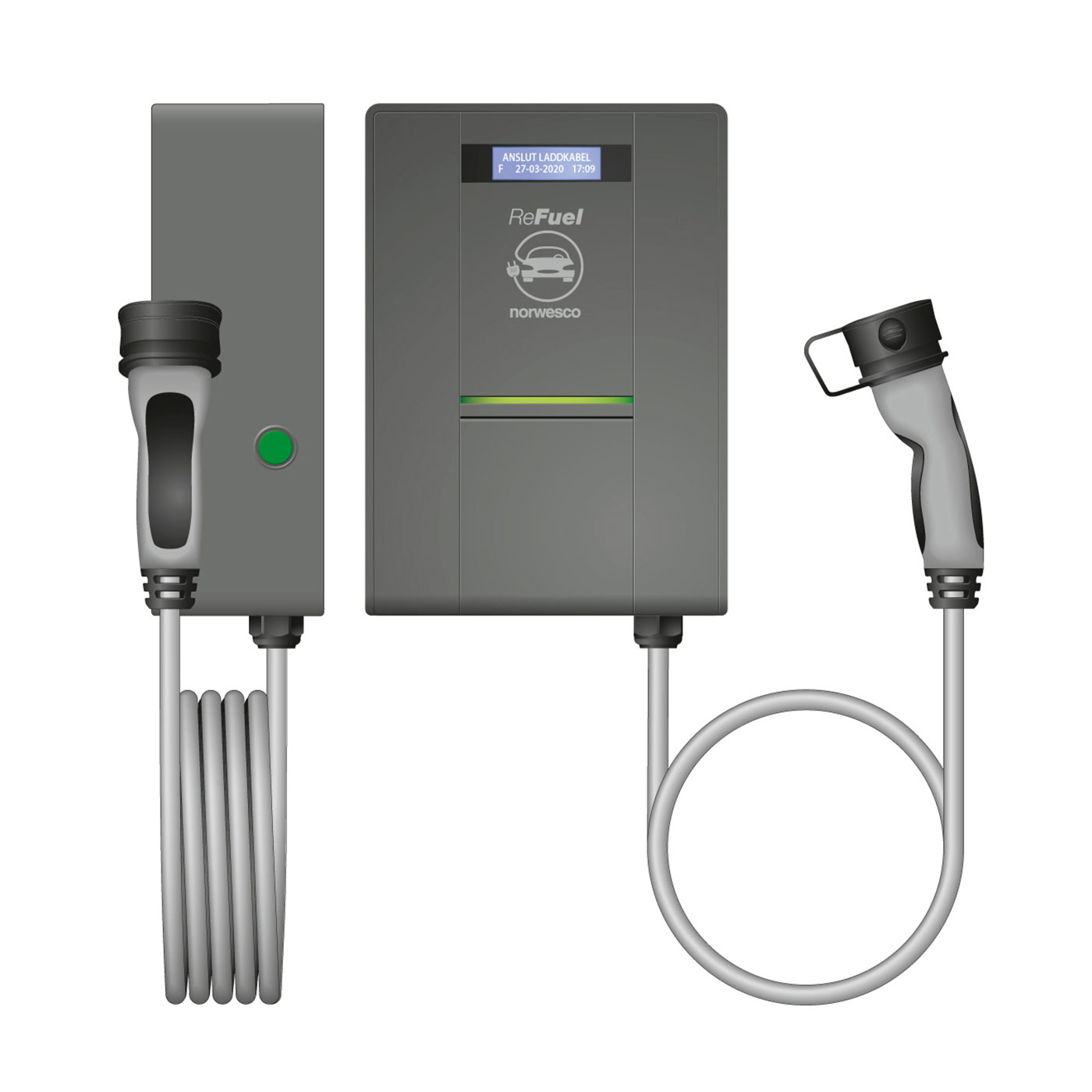 Laddbox Norwesco ReFuel PM 32A T2 1-fas Med kabel