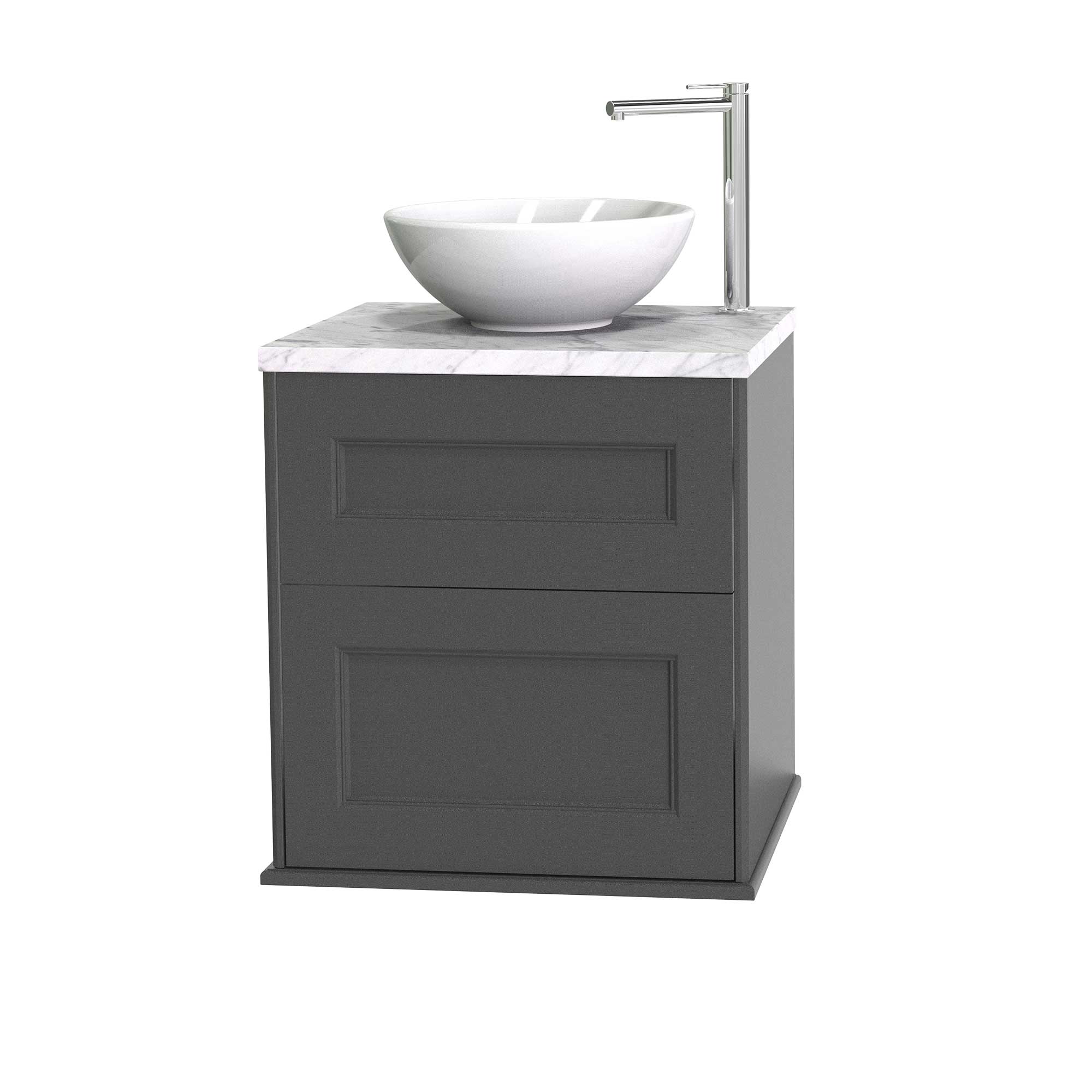 Tvättställsskåp Miller Badrum Kensington 60 med Lådor Vägghängd för Bänkskiva