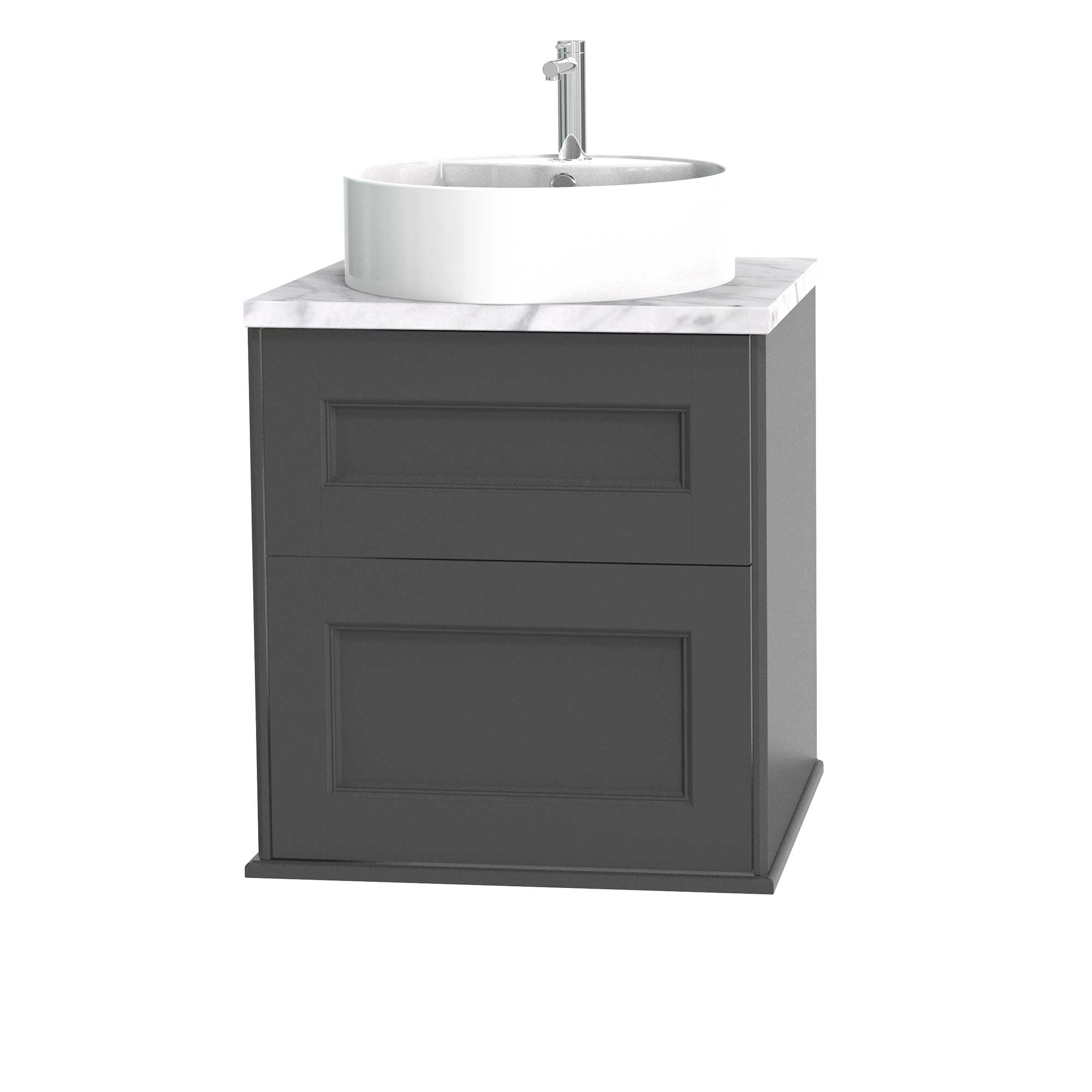 Tvättställsskåp Miller Badrum Kensington 60 med Lådor Vägghängd för Bänkskiva