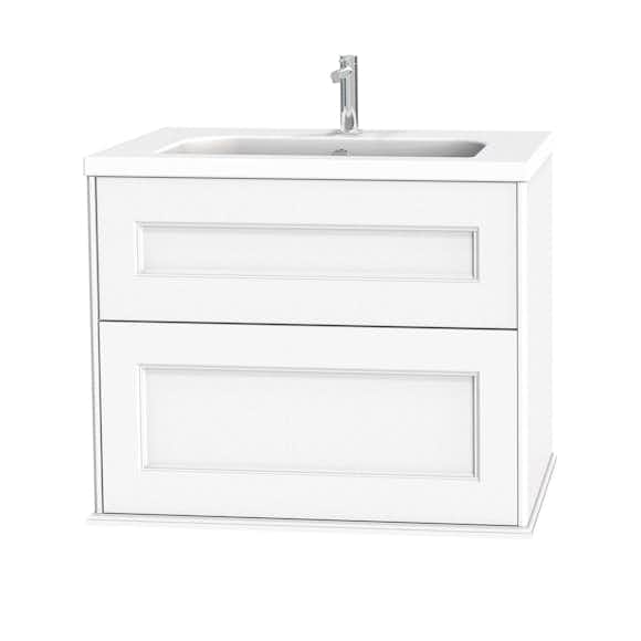 Tvättställsskåp Miller Badrum Kensington 80 med Lådor Vägghängd för Heltäckande Tvättställ