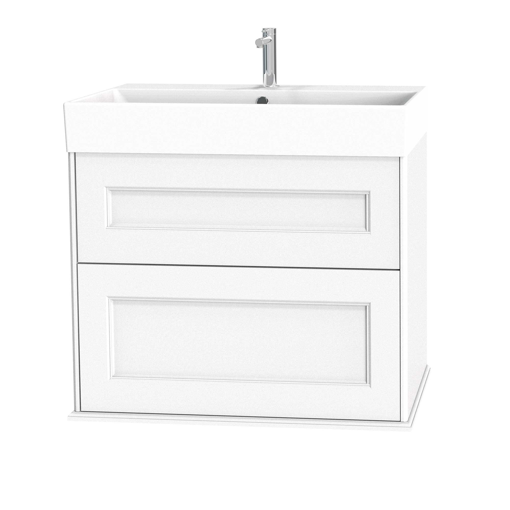 Tvättställsskåp Miller Badrum Kensington 80 med Lådor Vägghängd för Heltäckande Tvättställ