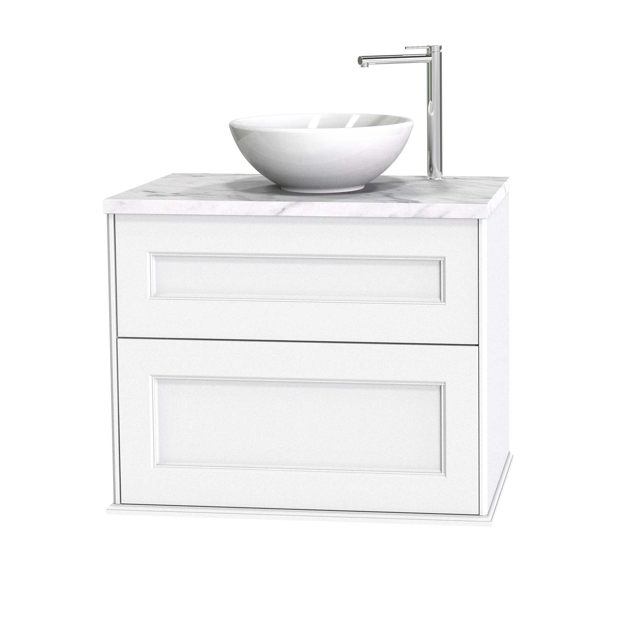 Tvättställsskåp Miller Badrum Kensington 80 med Lådor Vägghängd för Bänkskiva