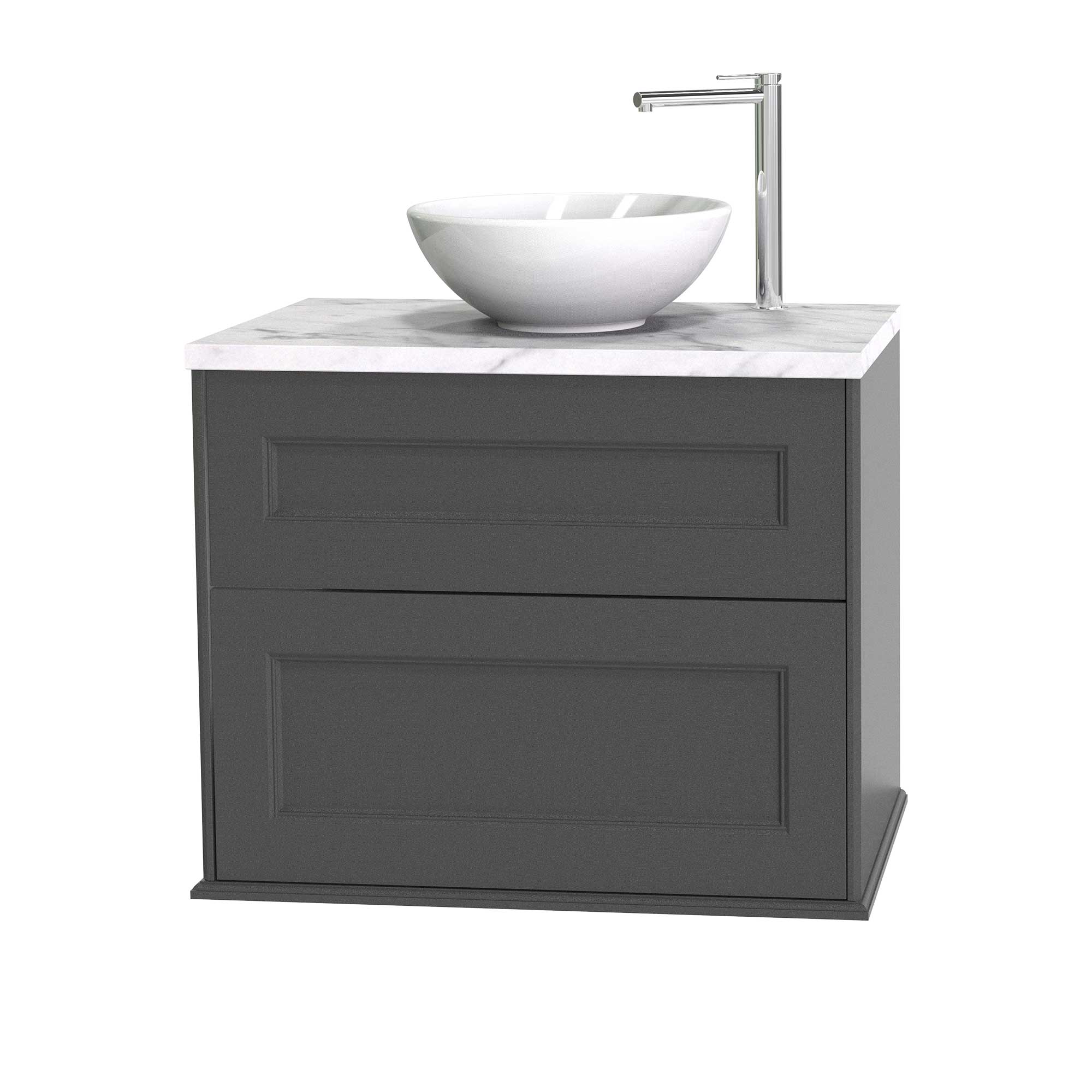 Tvättställsskåp Miller Badrum Kensington 80 med Lådor Vägghängd för Bänkskiva