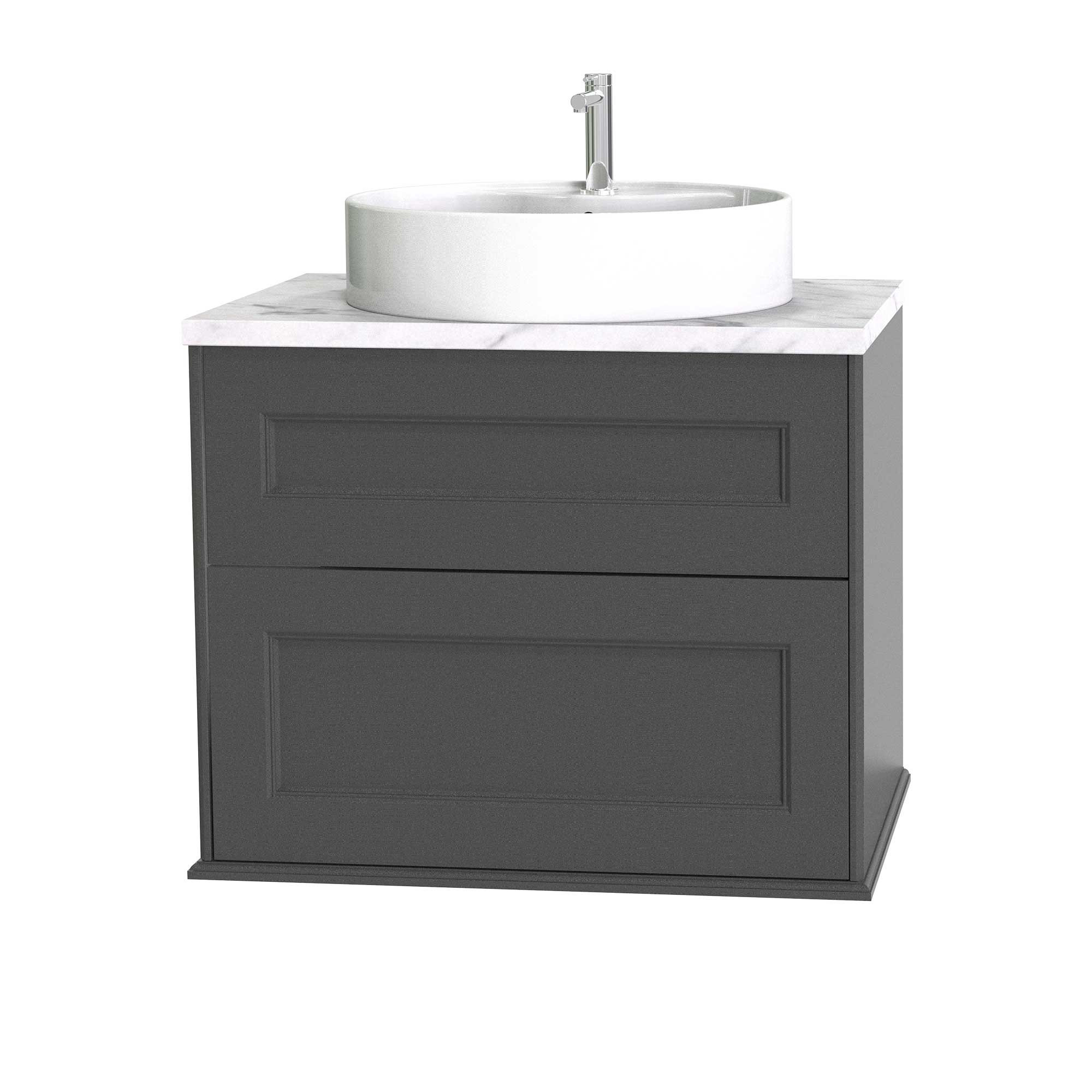 Tvättställsskåp Miller Badrum Kensington 80 med Lådor Vägghängd för Bänkskiva