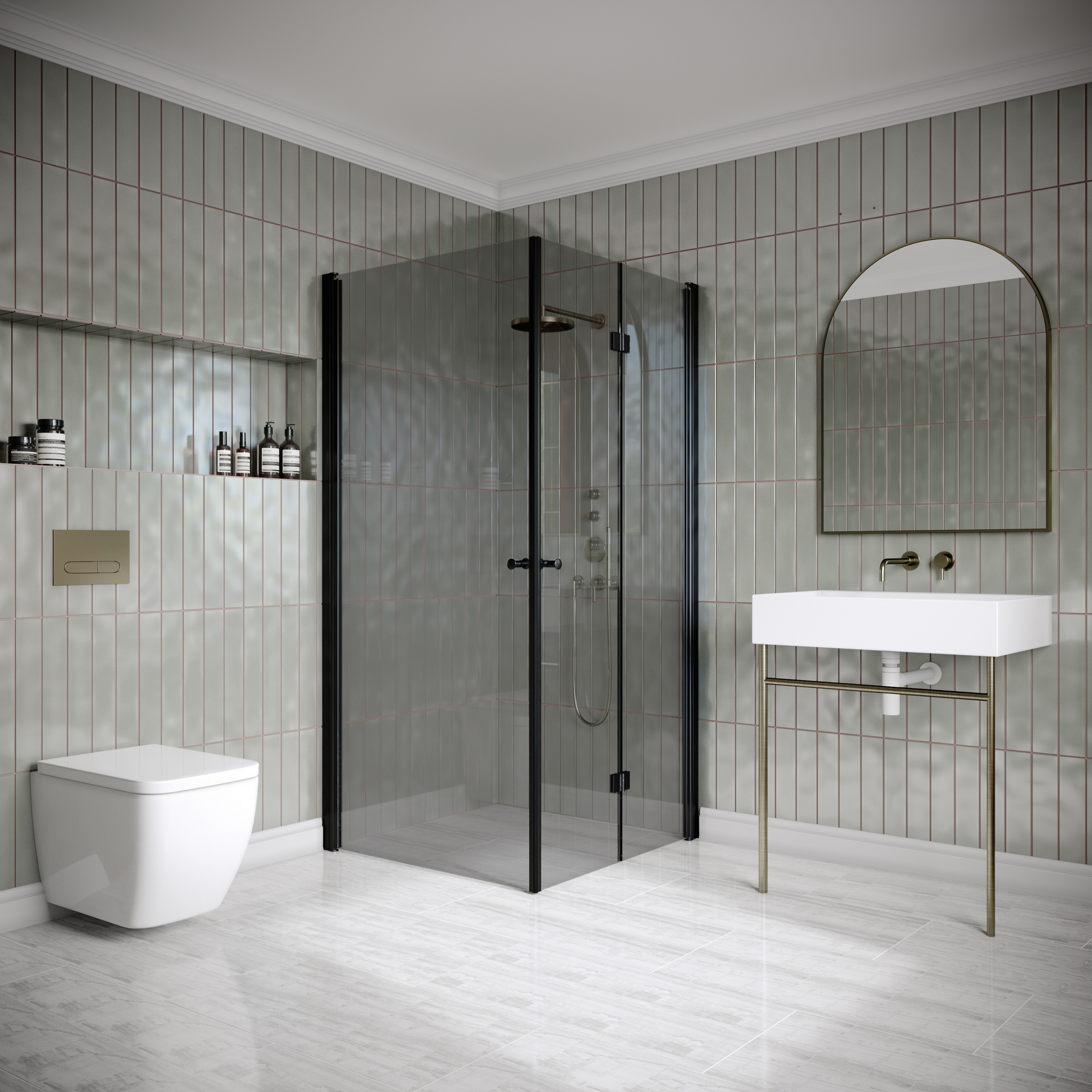 Dusjhjørne Hietakari Classic 149 Vendbar Dør og Foldbar Dør