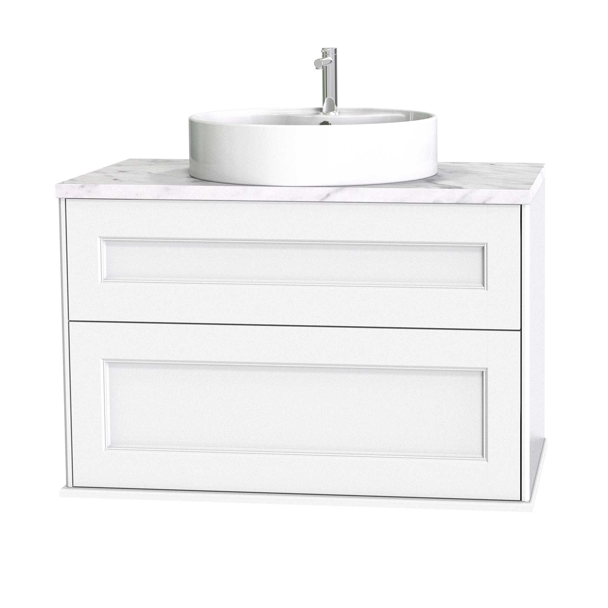 Tvättställsskåp Miller Badrum Kensington 100 med Lådor Vägghängd för Bänkskiva