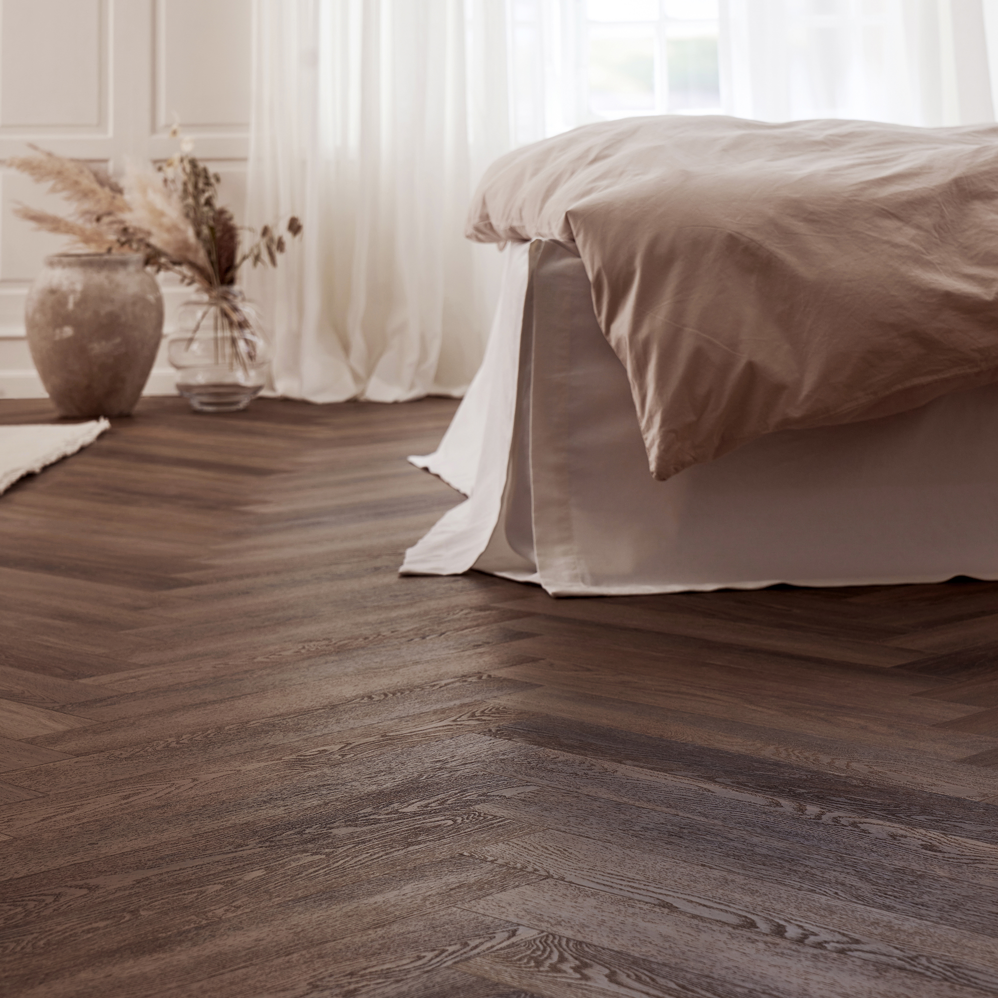 Vinylgolv Novego Classic Fiskbensmönster - Smoked Oak