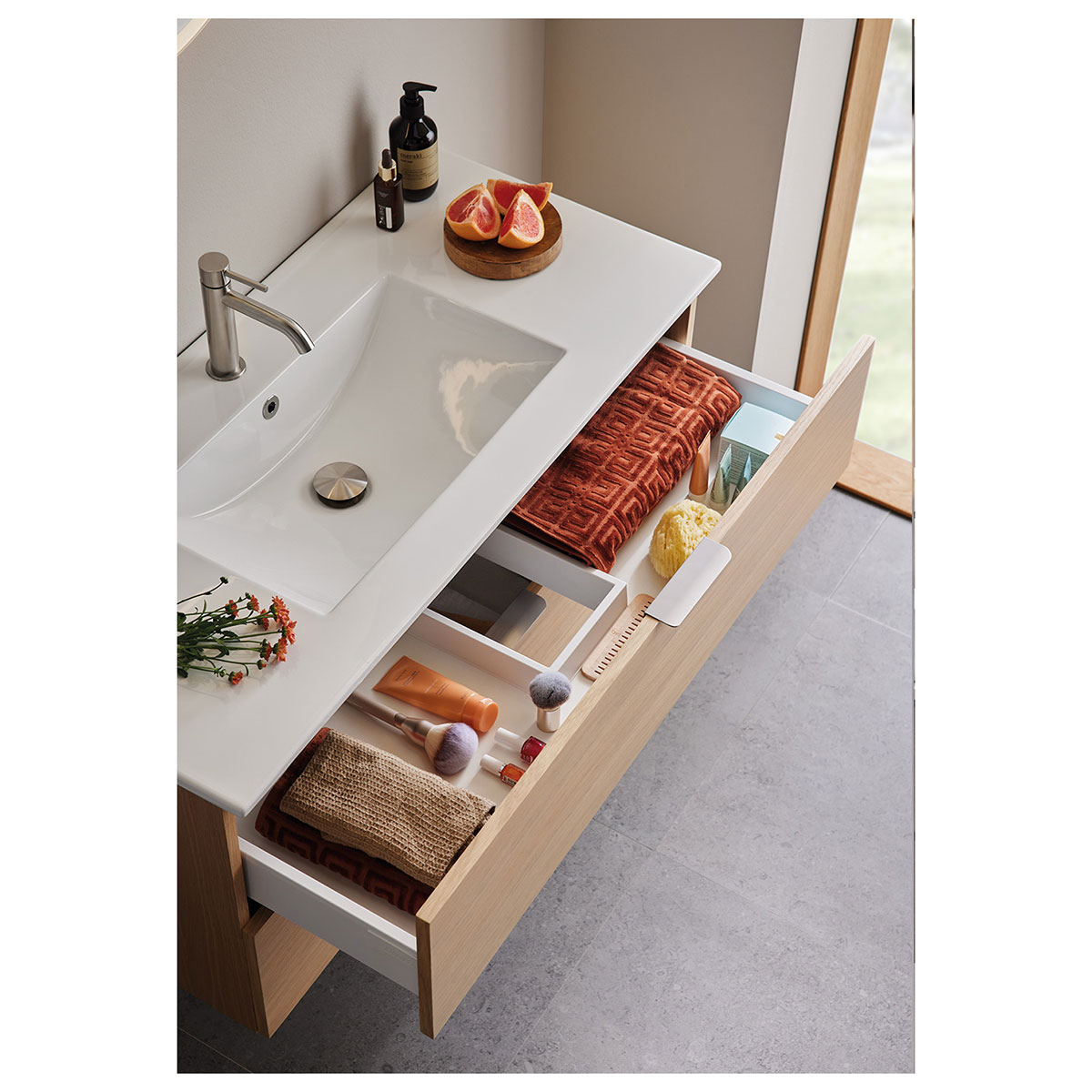 Tvättställsskåp Hafa Go 2 Lådor Ek