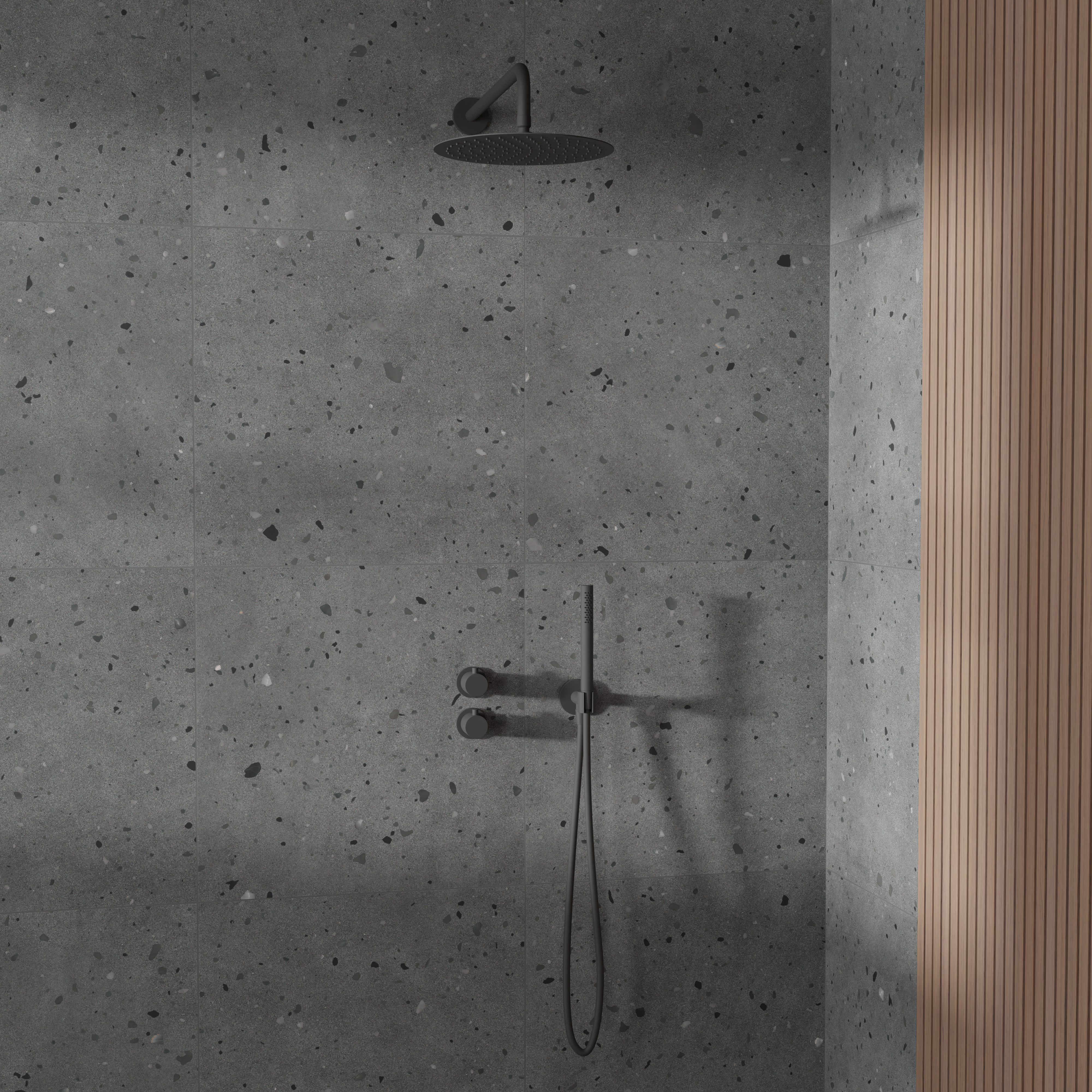 Takduschset Scandtap Steel Harmonized 2X för Inbyggnad