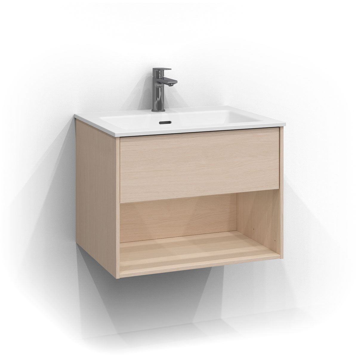 Tvättställsskåp Svedbergs Epos 60x45 med 1 Låda och Öppen Förvaring | badrum - badrumsmobler - tvattstallsskap-och-kommod | KakelKungen