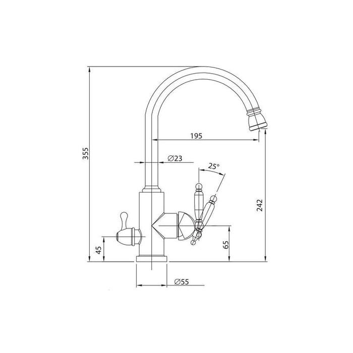 Köksblandare Strand Stainless Retro RE-1004