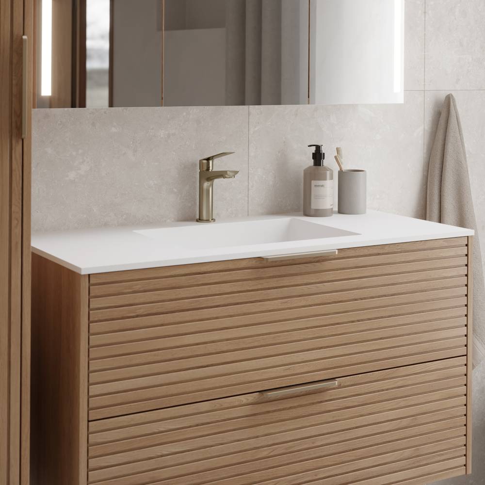 Servantskap Linn Bad Silje 120 cm 2 Skuffer Senter