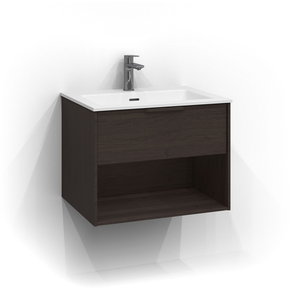 Tvättställsskåp Svedbergs Epos 60x45 med 1 Låda och Öppen Förvaring | badrum - badrumsmobler - tvattstallsskap-och-kommod | KakelKungen