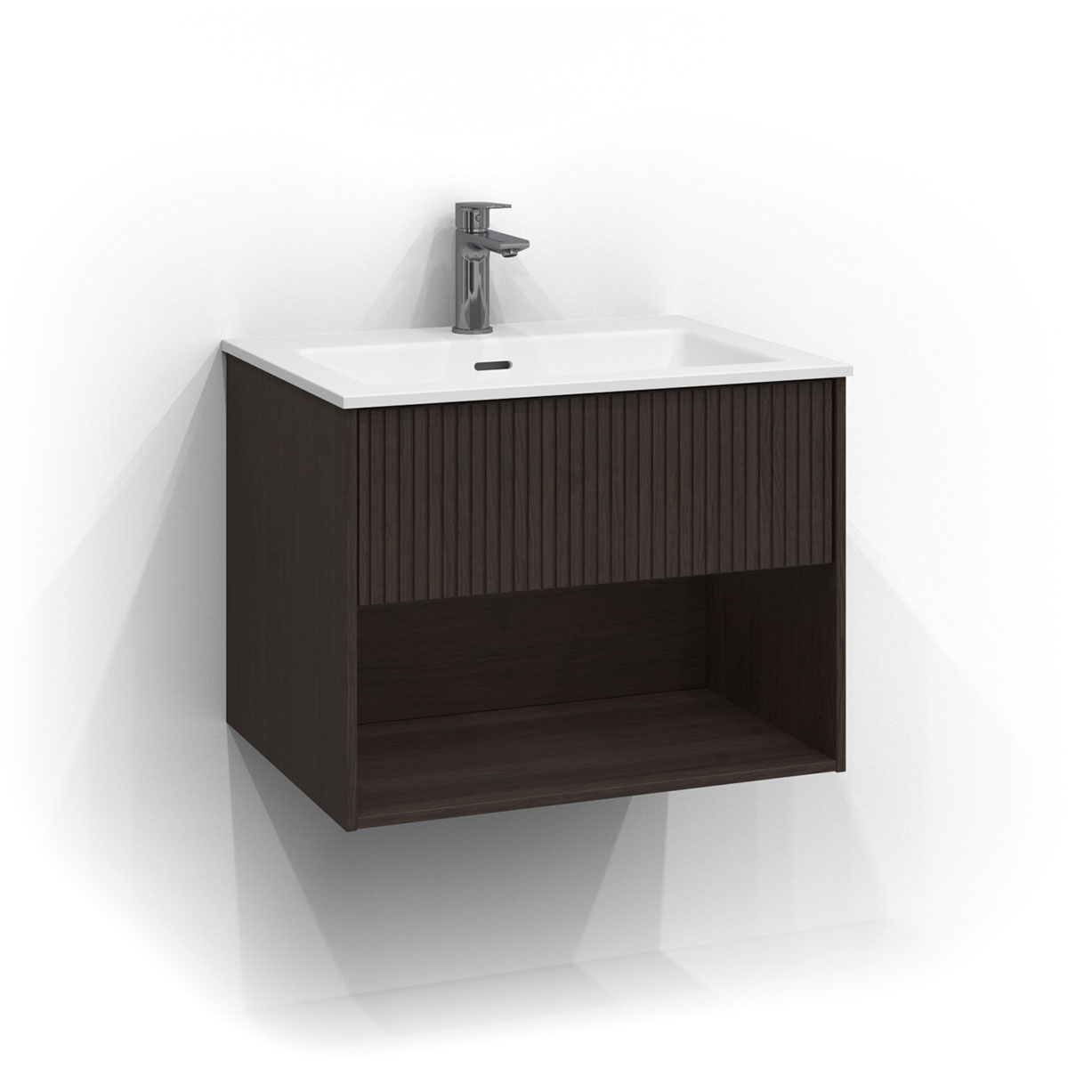 tvättställsskåp svedbergs epos 60x45 med 1 låda och öppen förvaring