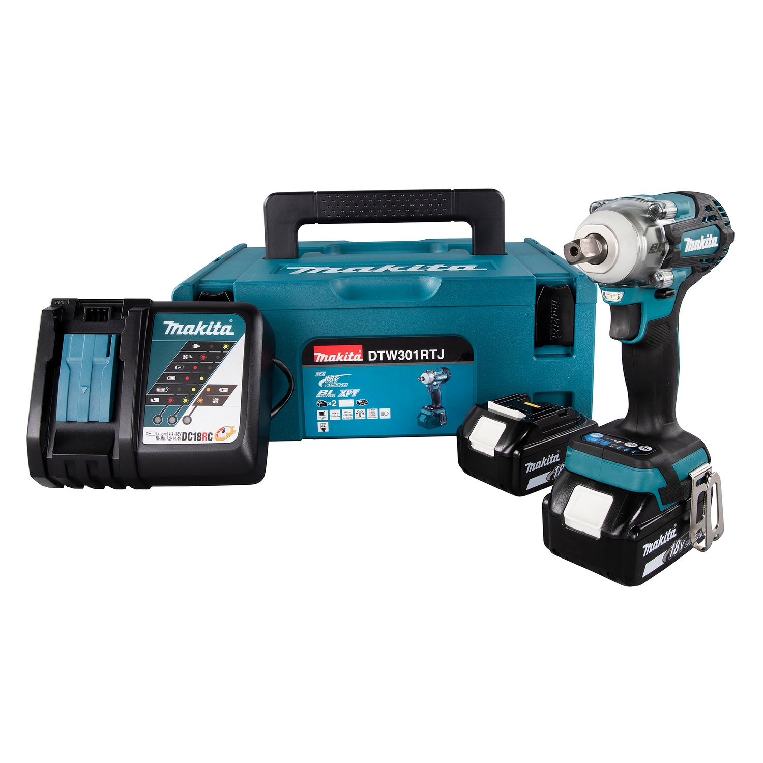 Muttertrekker Makita 18V DTW301RTJ Med Batteri og Lader