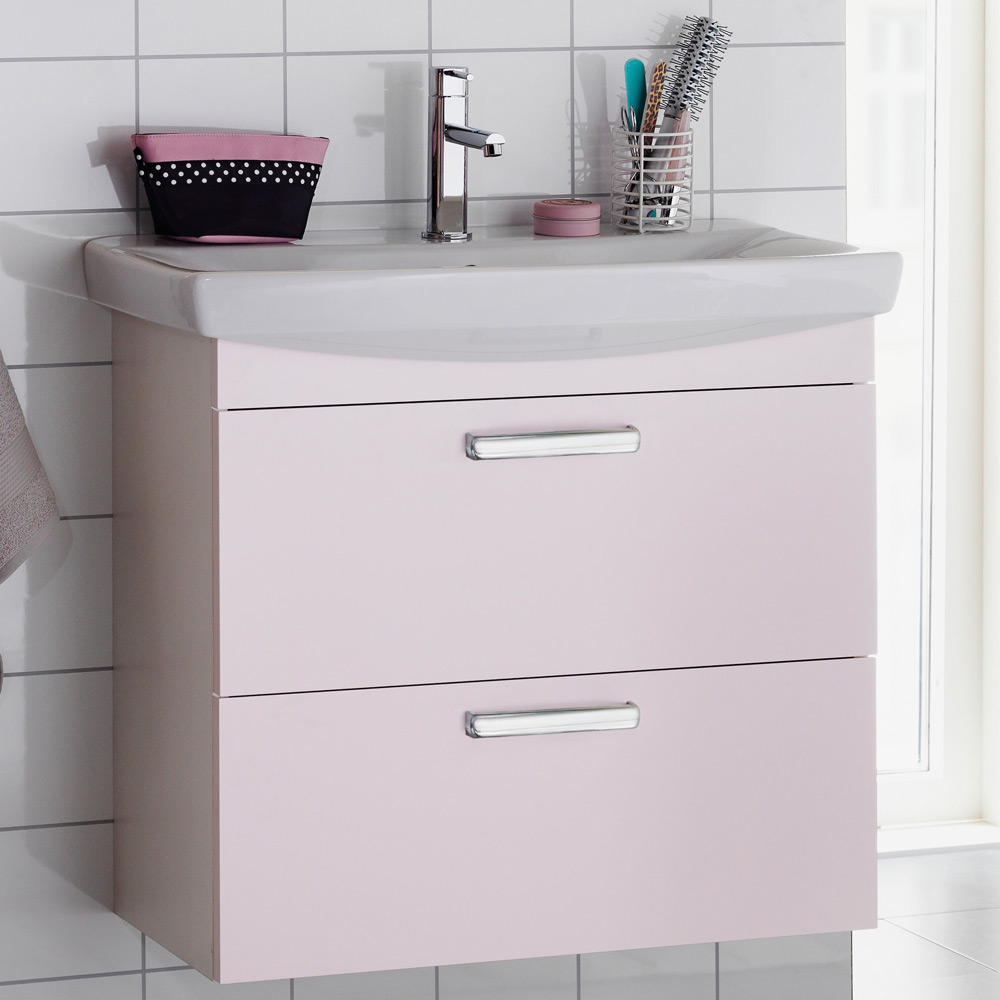 Tvättställsskåp Hafa Life med Tvättställ Ljusrosa Matt