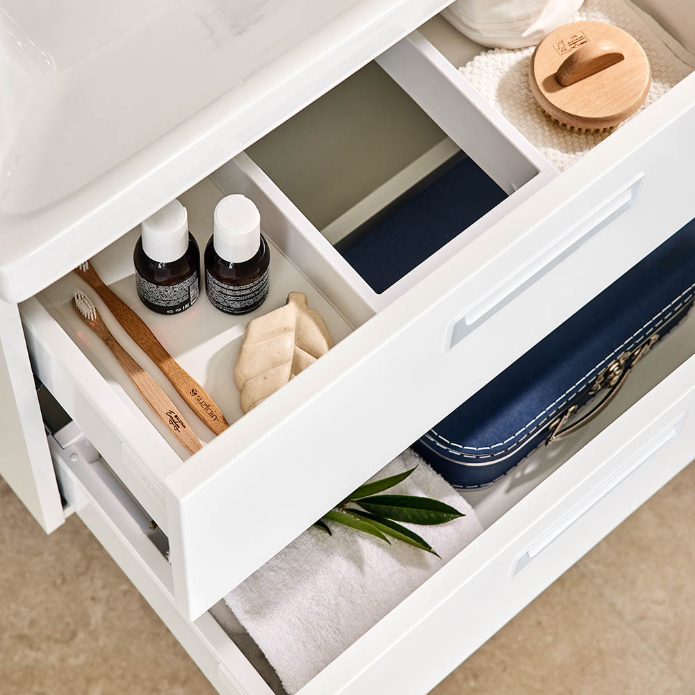 Tvättställsskåp Noro Relounge Vit Med Tvättställ