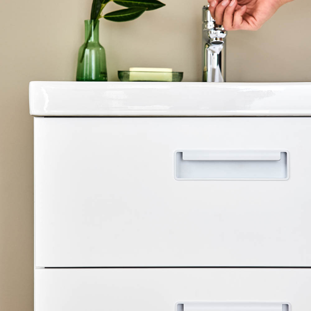 Tvättställsskåp Noro Relounge Vit Med Tvättställ