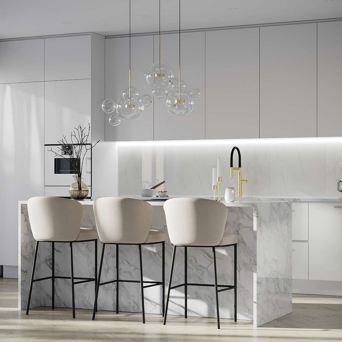 Kitchen Board Fibo 3487-KM10 HG Bright Marble