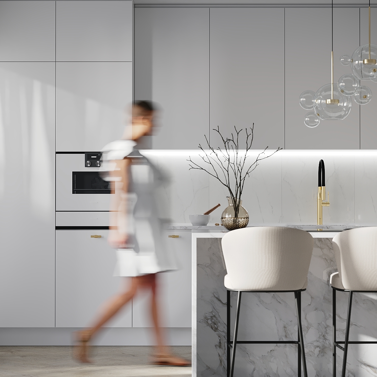 Kitchen Board Fibo 3487-KM10 HG Bright Marble