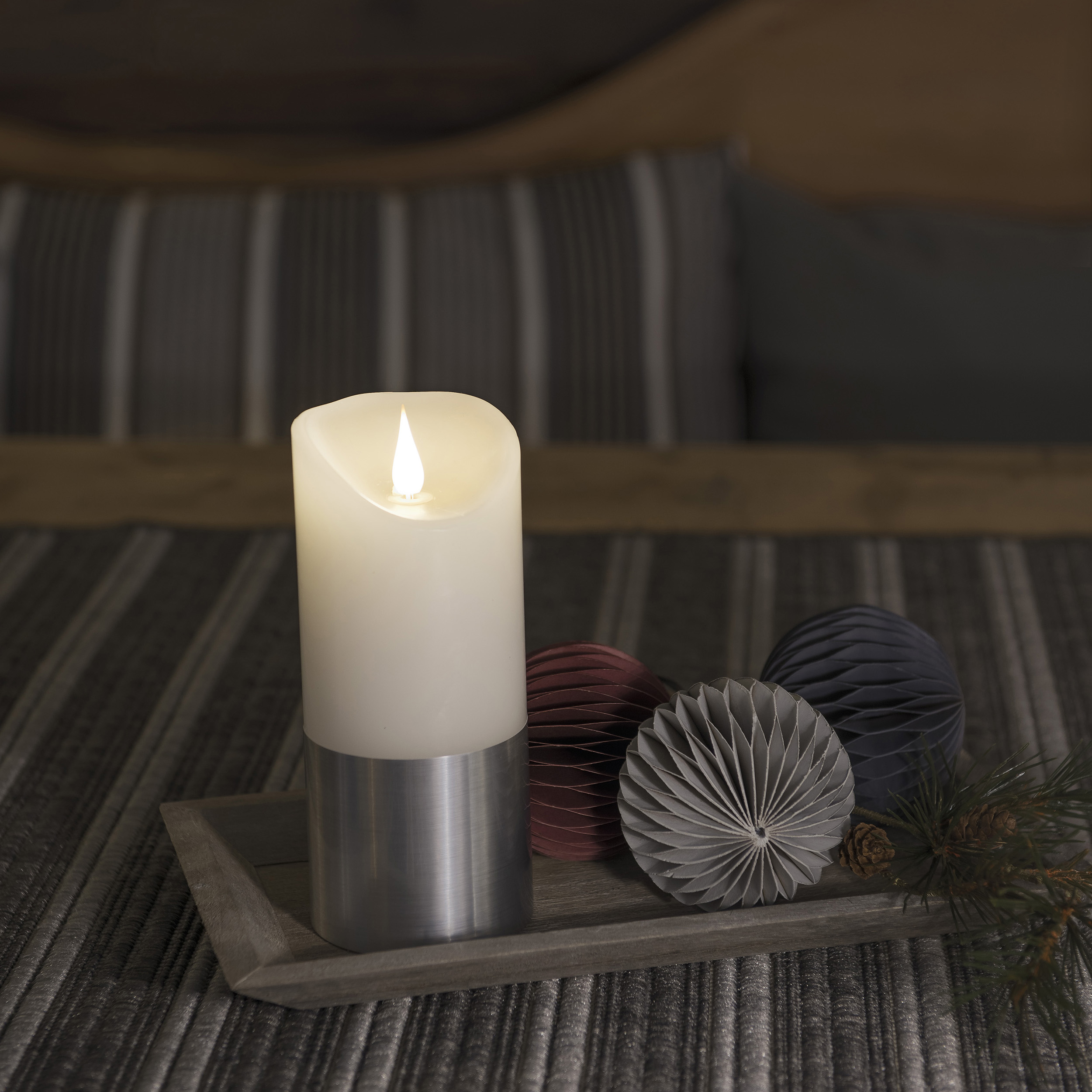 Vokslys Gnosjö Konstsmide med Sølvfolie 15,5 cm