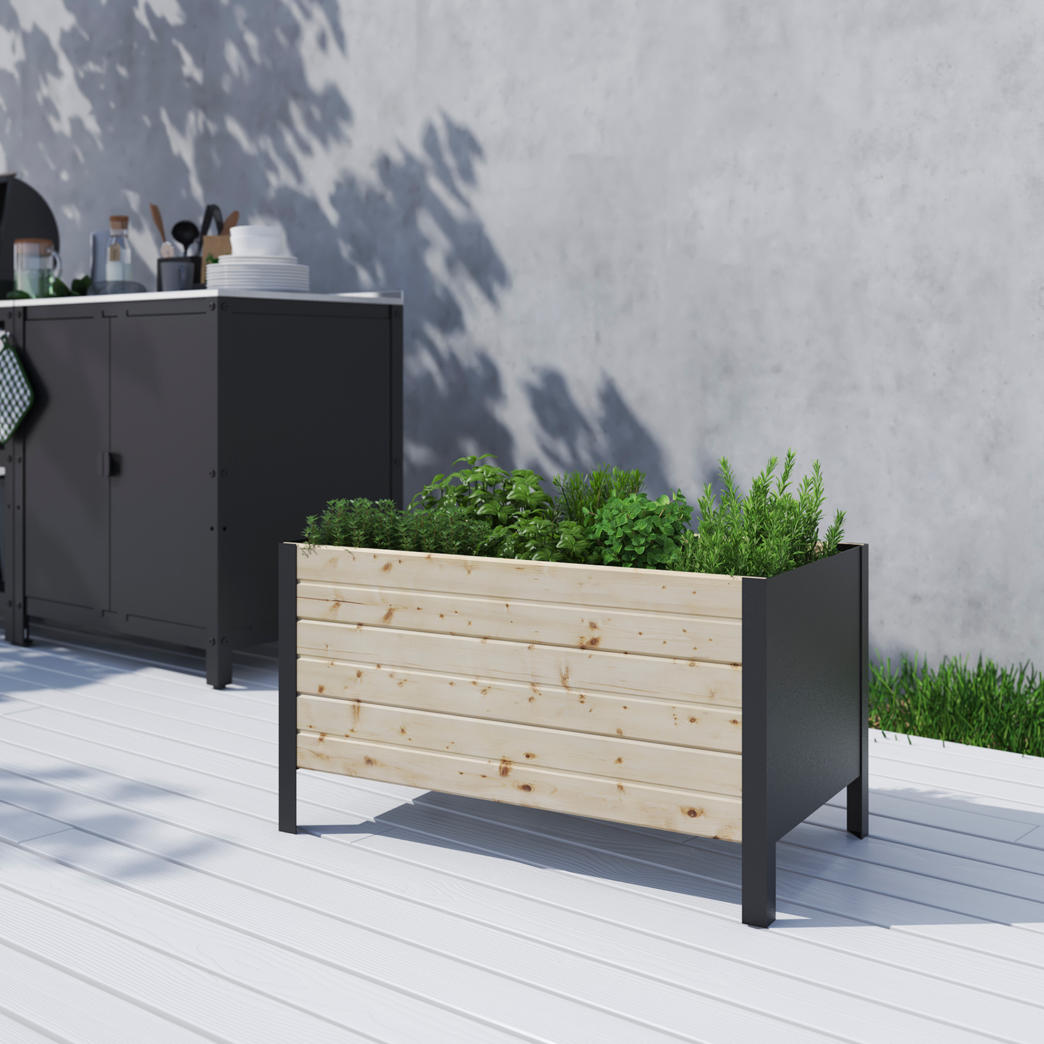 Blomsterkasse PLUS Classic med Stålgavel 83 cm
