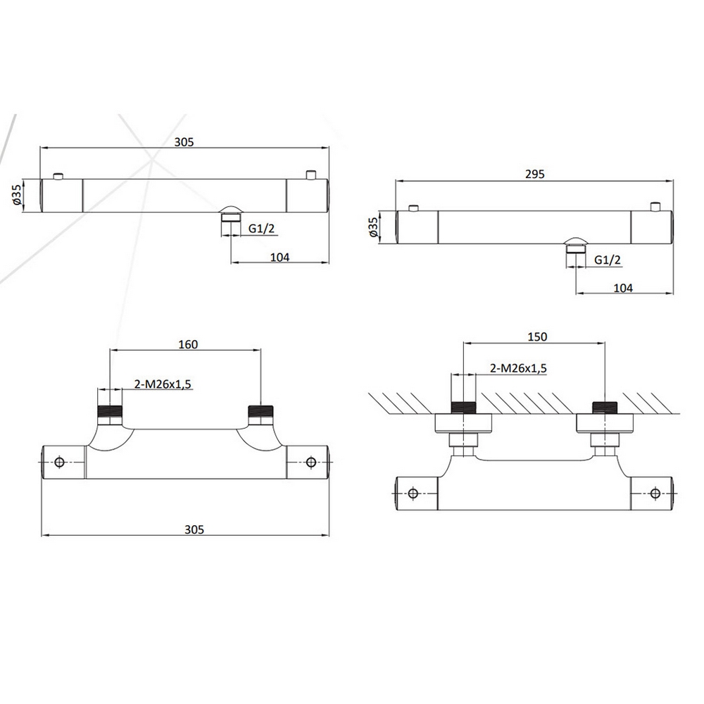 Duschset Bathlife Pärla/Brusa med Duschblandare
