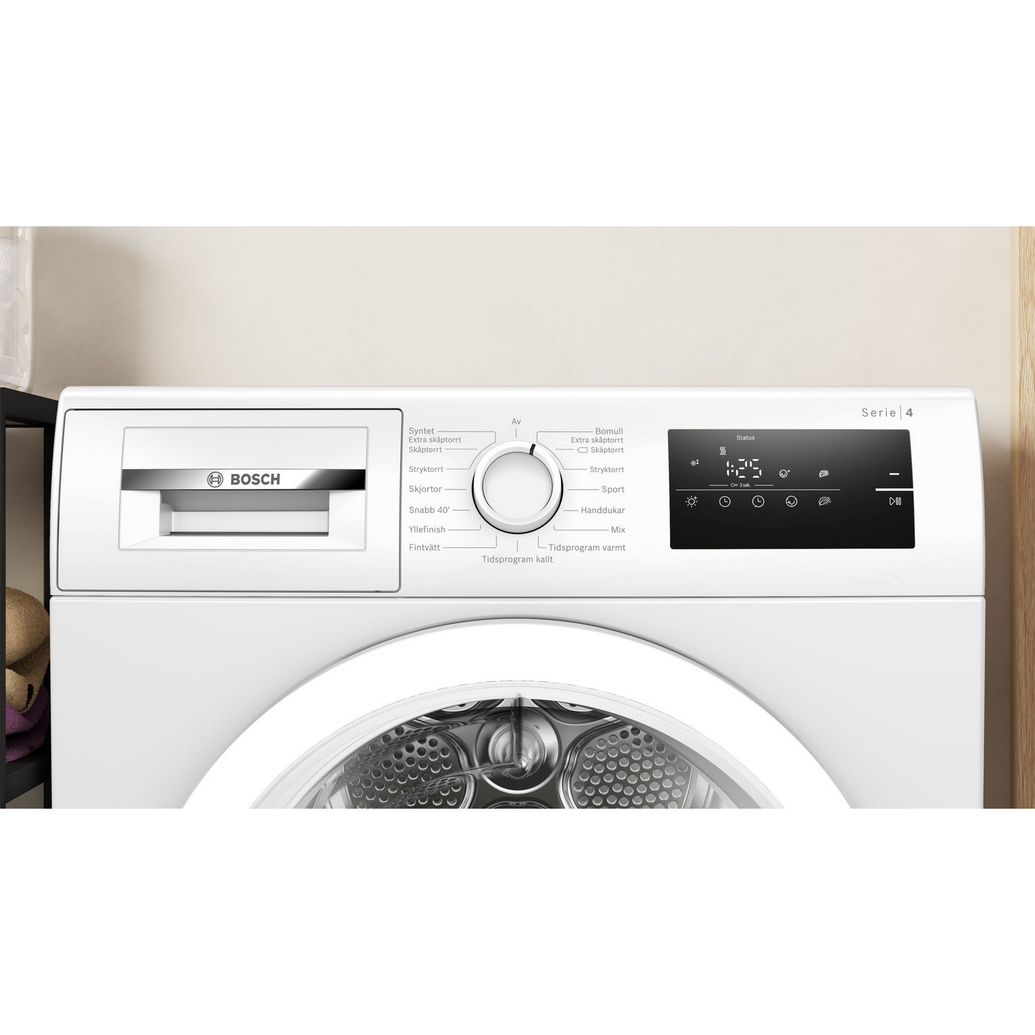 Varmepumpetørketrommel Bosch WTH85VL5SN Serie 4