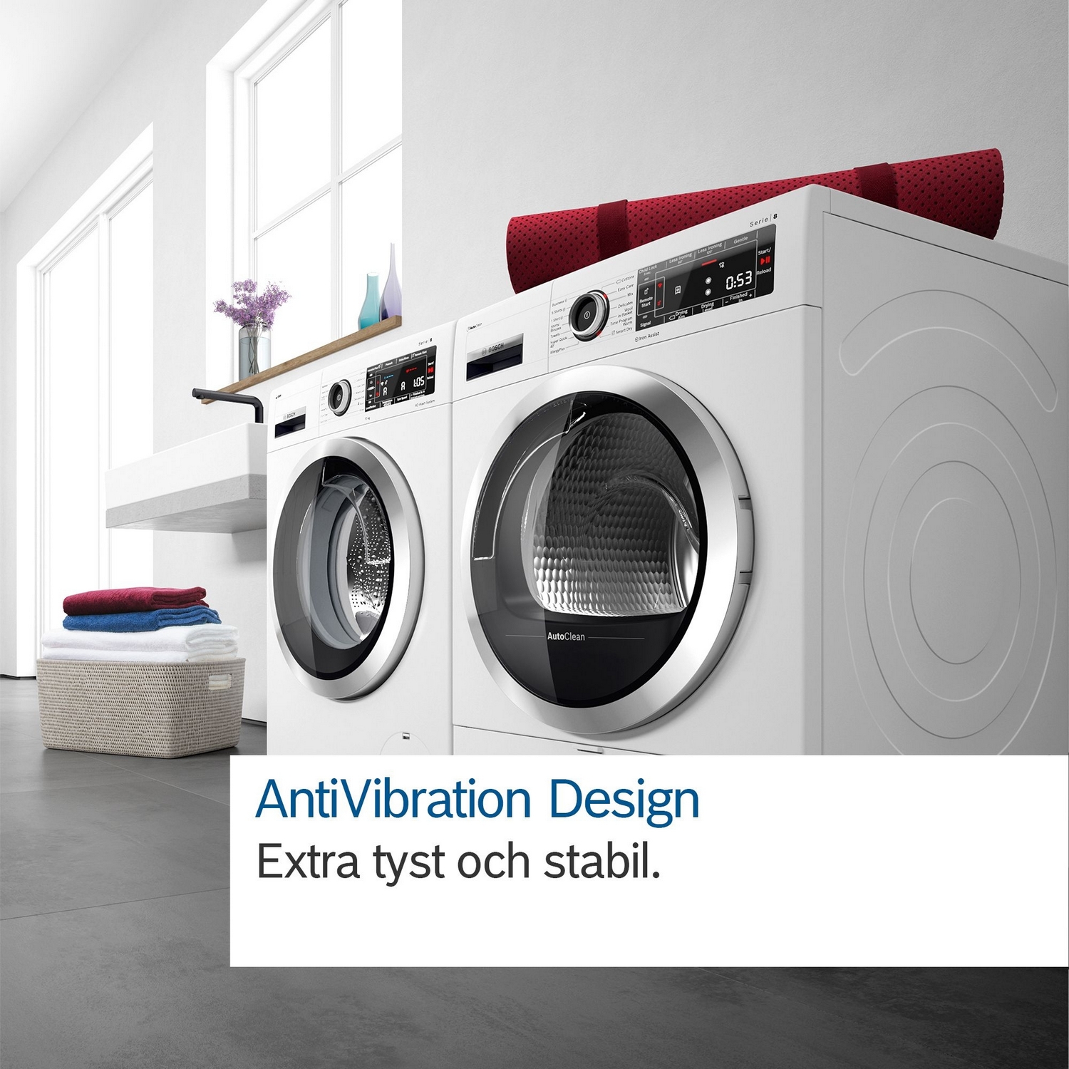 Varmepumpetørketrommel Bosch WTH85VL5SN Serie 4