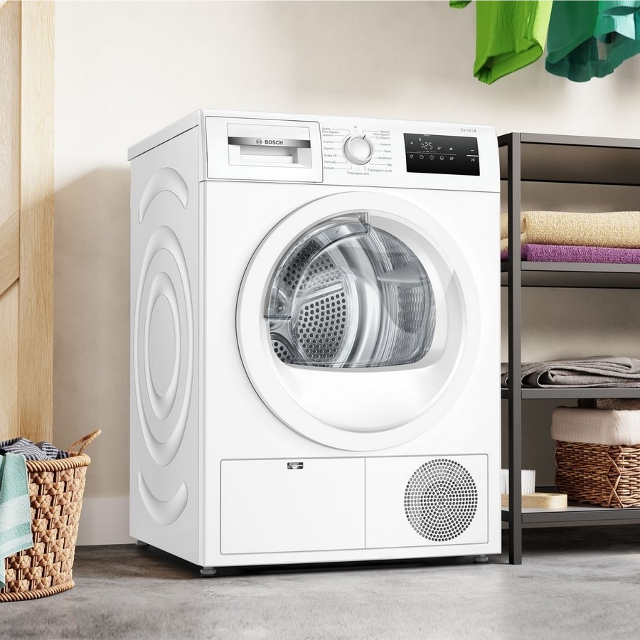 Varmepumpetørketrommel Bosch WTH85VL5SN Serie 4