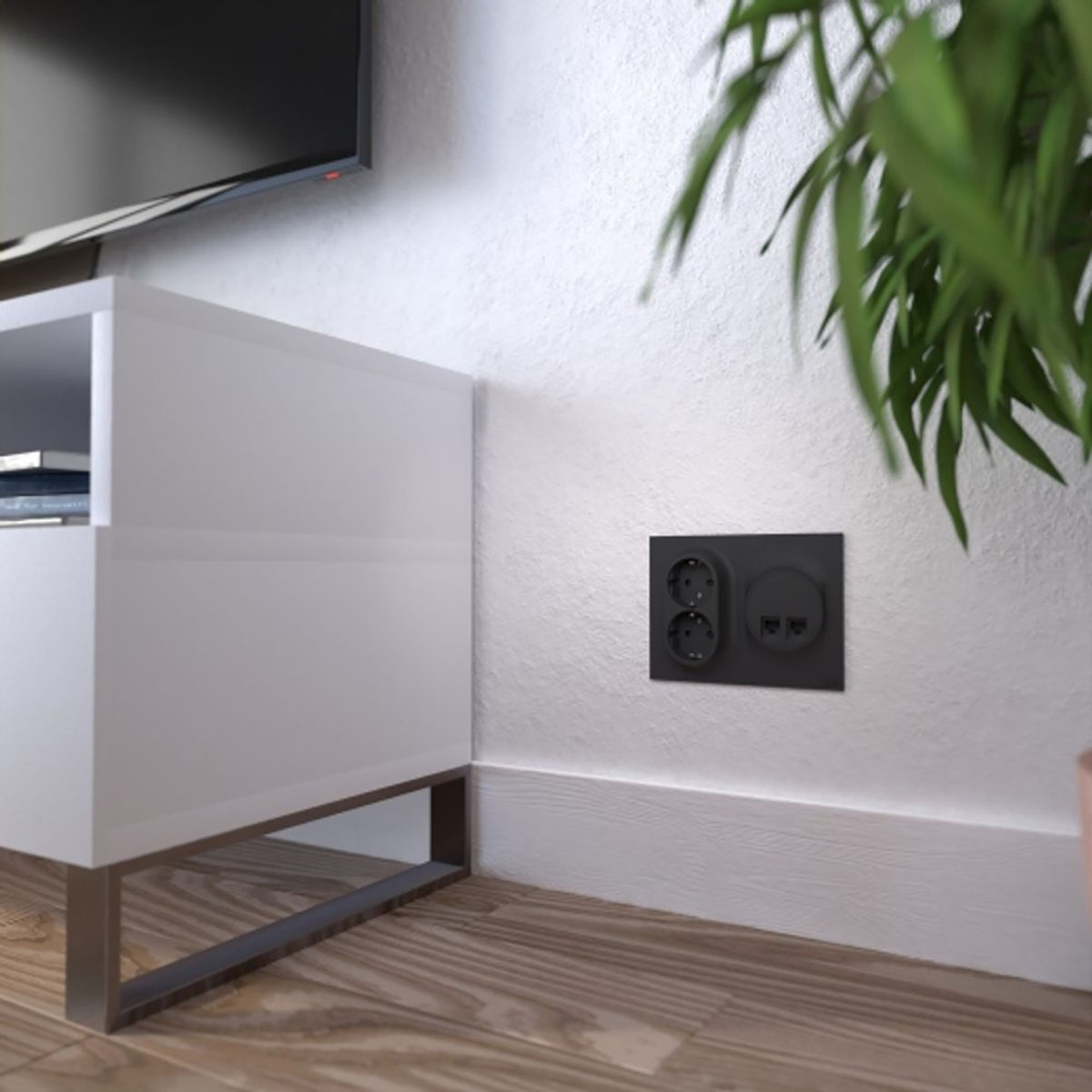 Ramme Elko One Plast 2-delt for Strømbryter Kombinasjonsmontasje