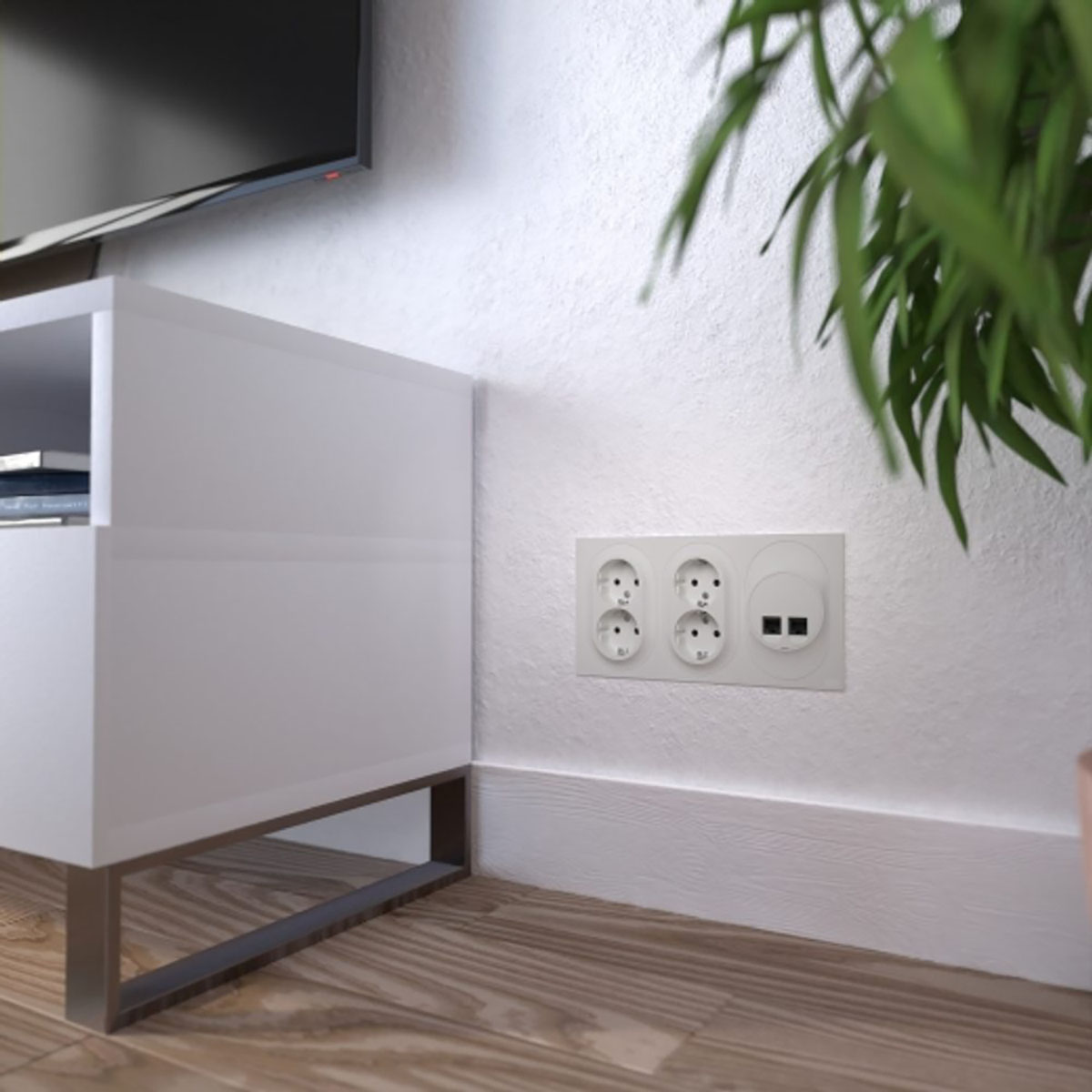 Ramme Elko One 3-Delt for Strømbryter Kombinasjonsmontasje