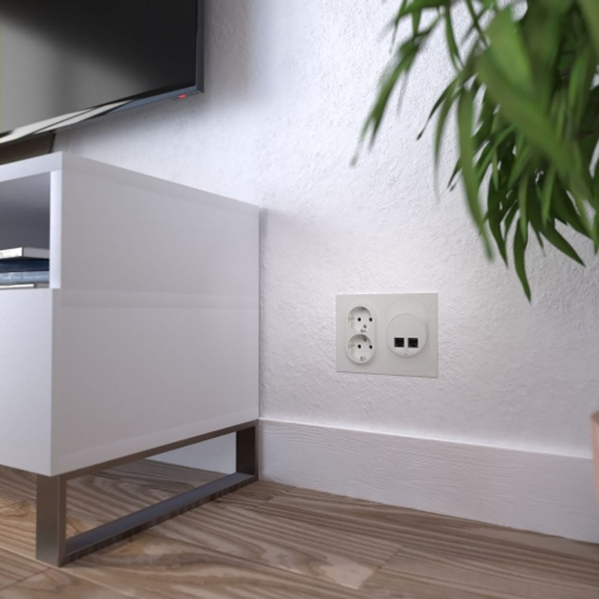 Ramme for Strømbryter Elko One Passbit for 2-veis Uttak