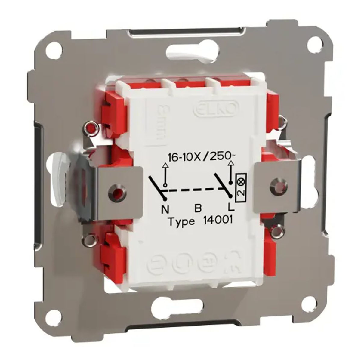 Strømbryter Elko One Innfelt Design 2-pol Skruetilkobling