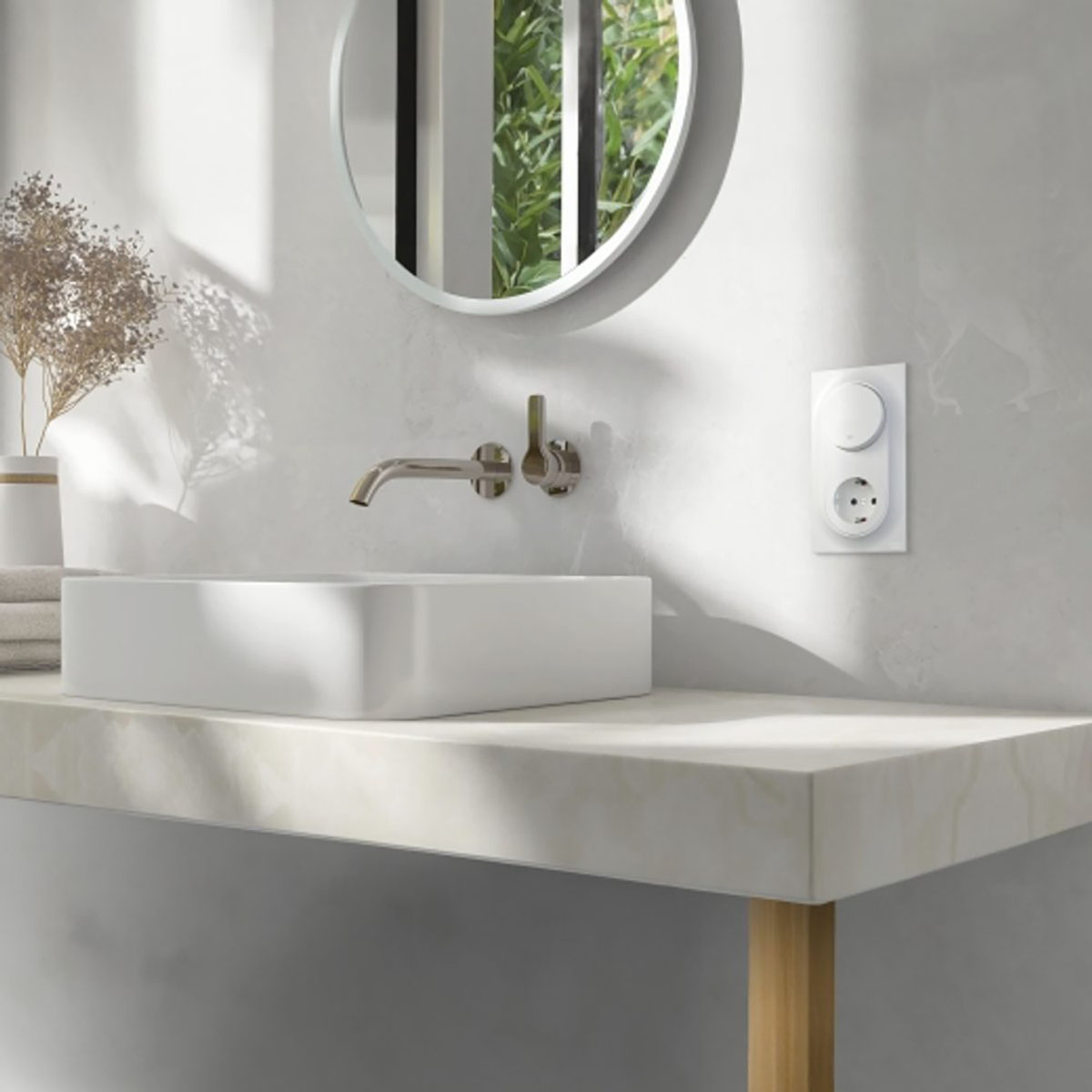 Strømbryter Elko One Innfelt Design 2-pol Skruetilkobling