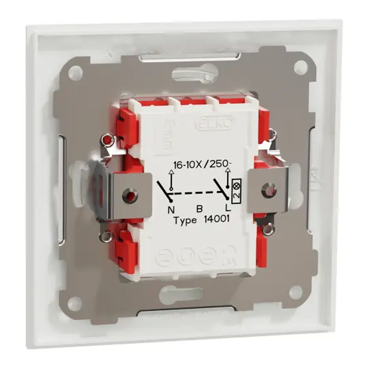 Strømbryter Elko One Innfelt Design 2-pol Skruetilkobling