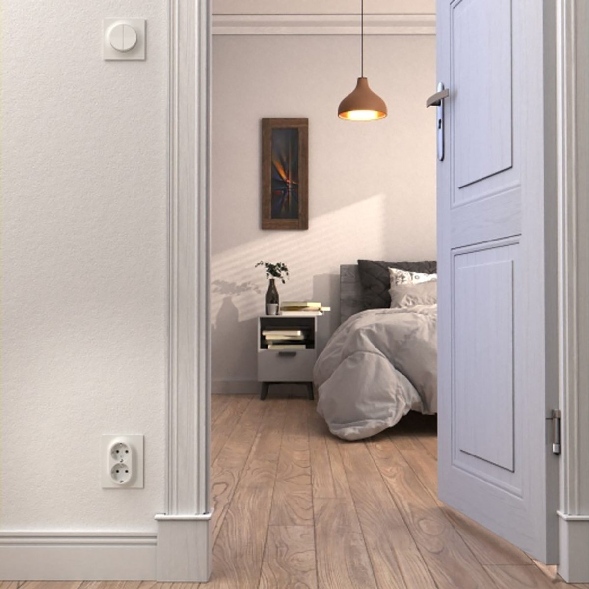 Vegguttak Elko One 2-veis Jordet med Hurtigkobling