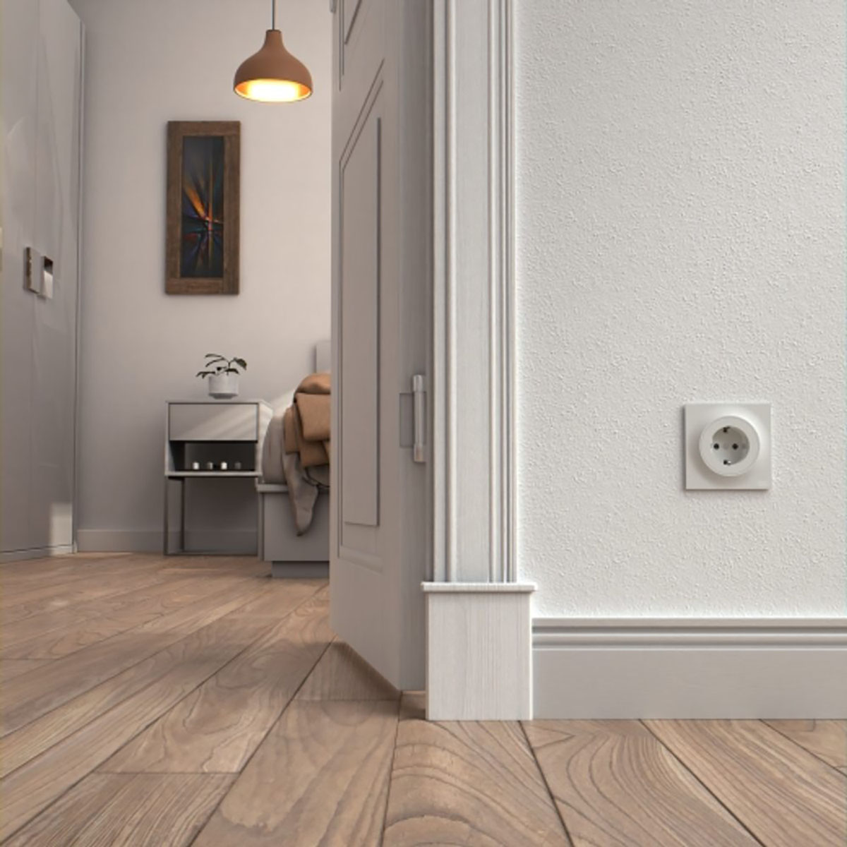 Vegguttak Elko One 1-veis Jordet Hurtigkobling