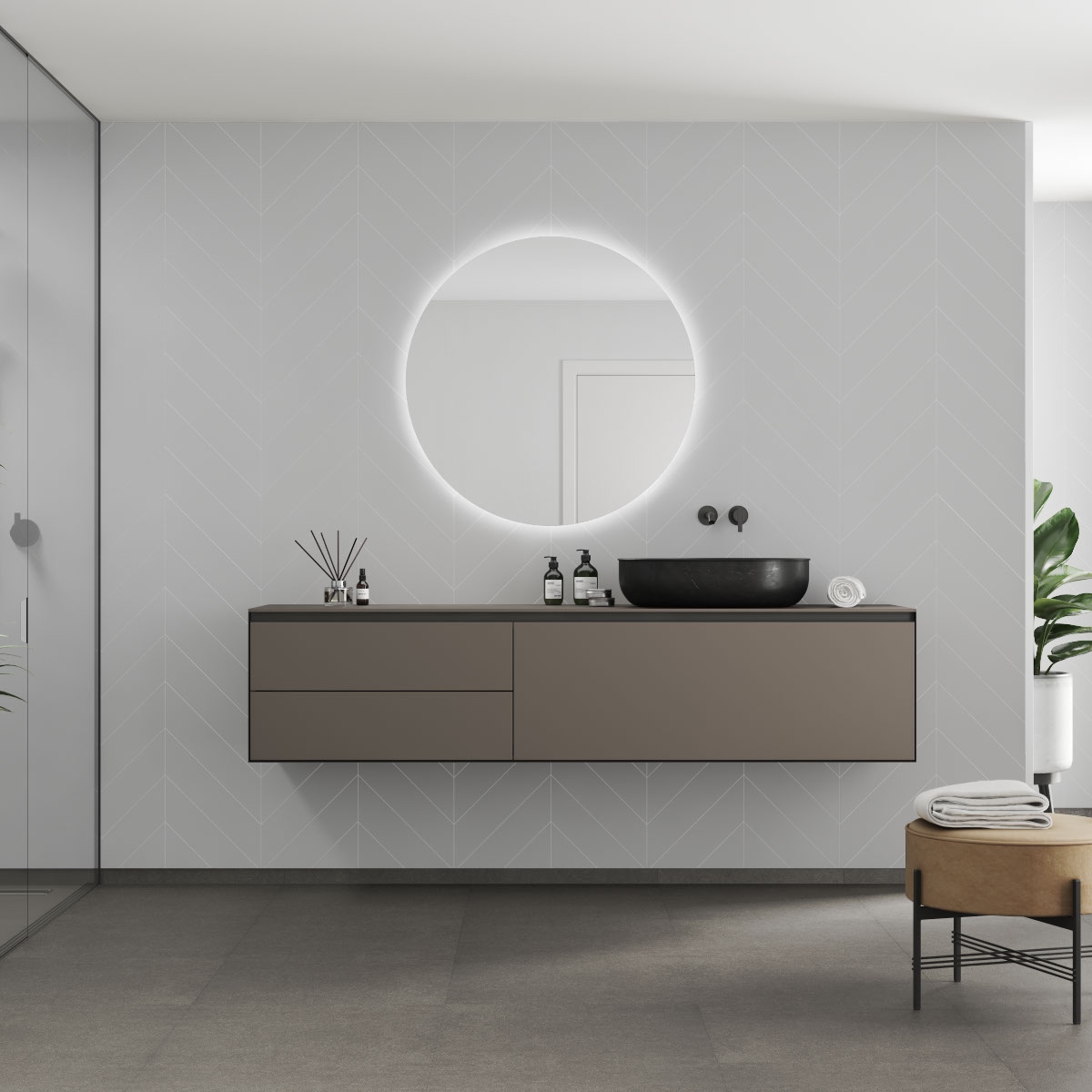 Baderomspanel Fibo 2090-LM6060 Light Grey