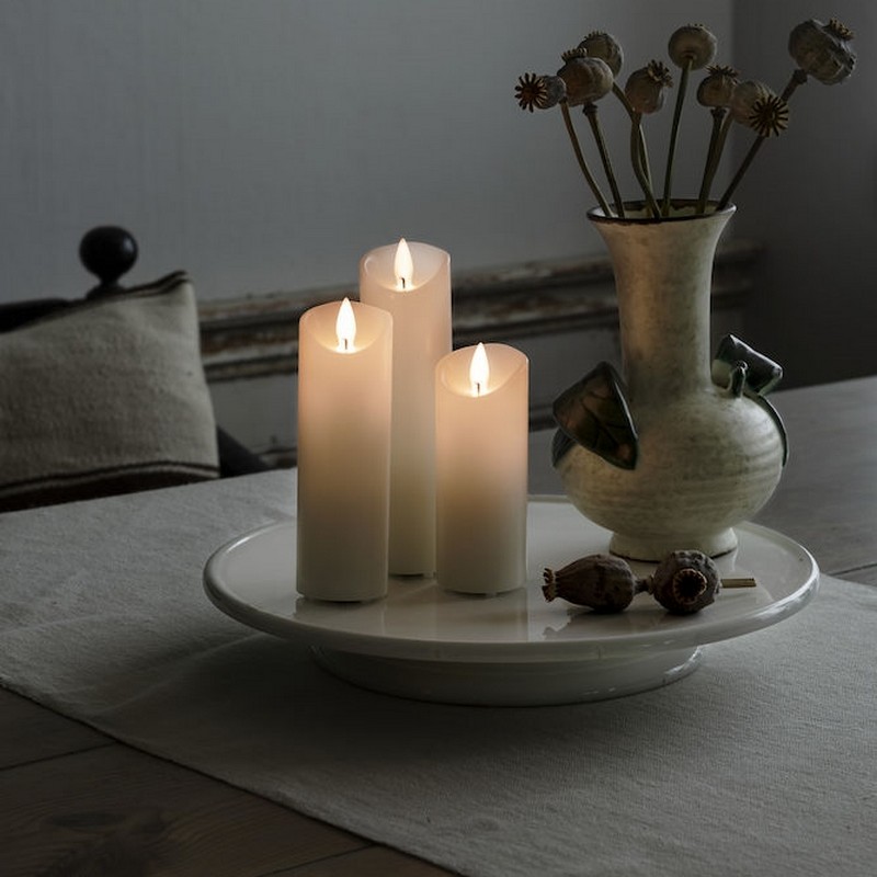 Vokslys Gnosjö Konstsmide Hvit Batteri