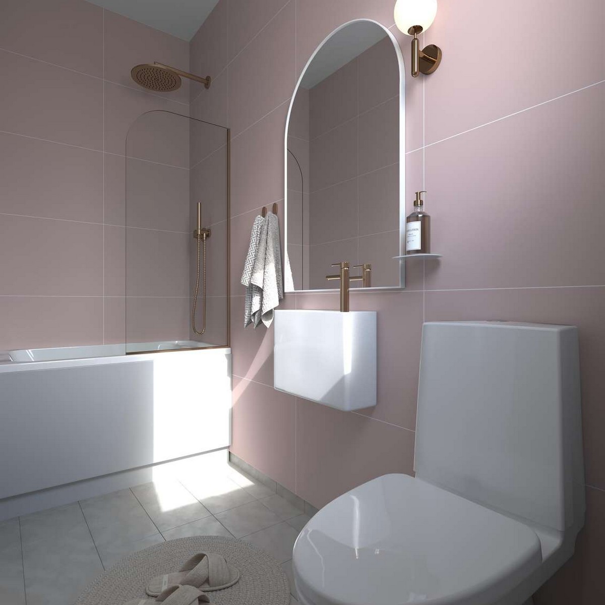 Baderomspanel Fibo 5218-M6030 Dusky Pink